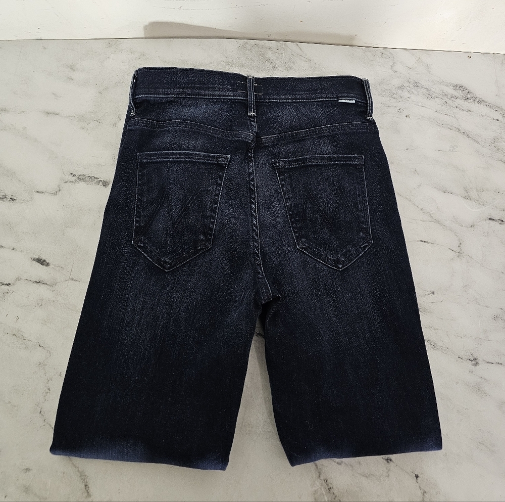 MOTHER The Swooner Ankle High Rise Dark Blue Skinny Jeans 27 Preowned - Picture 6 of 11